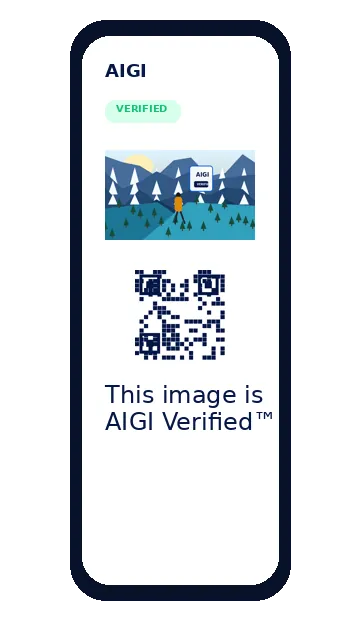Phone showing an AIGI Verified proof page