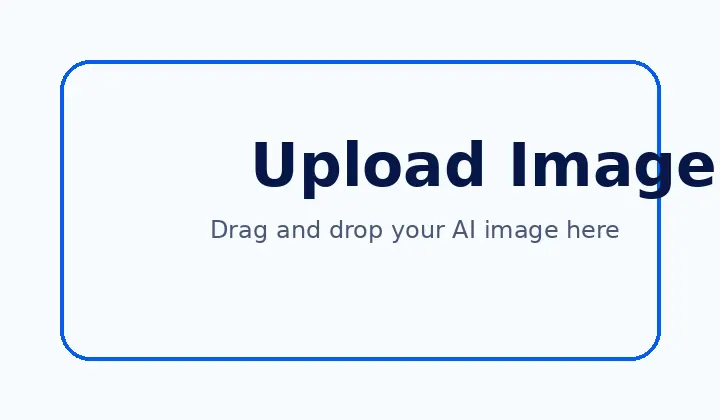 Drag and drop upload area for AI images